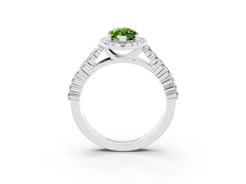 White gold Marquise Cut Halo Pavé Diamond Engagement Ring with Split Shank and Four-Prong Setting_3