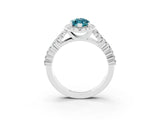 White gold Marquise Cut Halo Pavé Diamond Engagement Ring with Split Shank and Four-Prong Setting_3