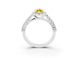 White gold Marquise Cut Halo Pavé Diamond Engagement Ring with Split Shank and Four-Prong Setting_3
