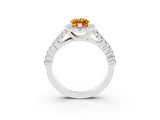 White gold Marquise Cut Halo Pavé Diamond Engagement Ring with Split Shank and Four-Prong Setting_3