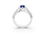 White gold Marquise Cut Halo Pavé Diamond Engagement Ring with Split Shank and Four-Prong Setting_3