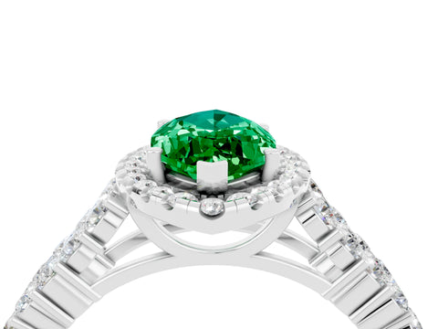 White gold Marquise Cut Halo Pavé Diamond Engagement Ring with Split Shank and Four-Prong Setting_4