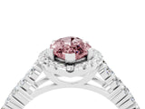 White gold Marquise Cut Halo Pavé Diamond Engagement Ring with Split Shank and Four-Prong Setting_4