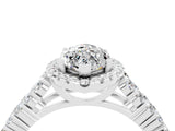 White gold Marquise Cut Halo Pavé Diamond Engagement Ring with Split Shank and Four-Prong Setting_4