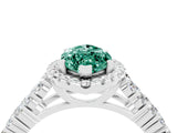 White gold Marquise Cut Halo Pavé Diamond Engagement Ring with Split Shank and Four-Prong Setting_4