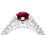 White gold Marquise Cut Halo Pavé Diamond Engagement Ring with Split Shank and Four-Prong Setting_4