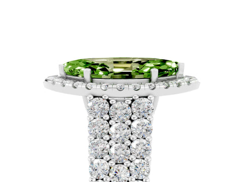 White gold Marquise Cut Halo Pavé Diamond Engagement Ring with Split Shank and Four-Prong Setting_5