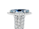 White gold Marquise Cut Halo Pavé Diamond Engagement Ring with Split Shank and Four-Prong Setting_5