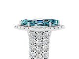 White gold Marquise Cut Halo Pavé Diamond Engagement Ring with Split Shank and Four-Prong Setting_5