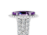 White gold Marquise Cut Halo Pavé Diamond Engagement Ring with Split Shank and Four-Prong Setting_5