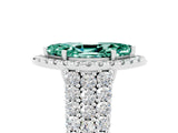 White gold Marquise Cut Halo Pavé Diamond Engagement Ring with Split Shank and Four-Prong Setting_5