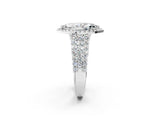 White gold Marquise Cut Halo Pavé Diamond Engagement Ring with Split Shank and Four-Prong Setting_6
