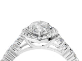 White gold Marquise Cut Halo Pavé Diamond Engagement Ring with Split Shank and Four-Prong Setting_8