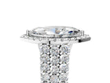 White gold Marquise Cut Halo Pavé Diamond Engagement Ring with Split Shank and Four-Prong Setting_9