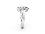 White gold Marquise Cut Halo Pave Band Four-Prong Ring_71