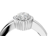White gold Marquise Cut Halo Pave Band Four-Prong Ring_73