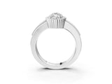 White gold Marquise Cut Halo Pave Band Four-Prong Ring_77