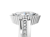 White gold Marquise Cut Halo Pave Band Four-Prong Ring_78