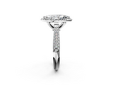 White gold Marquise Cut Halo Pave Band Four-Prong Setting Ring_39
