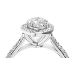 White gold Marquise Cut Halo Pave Band Four-Prong Setting Ring_41