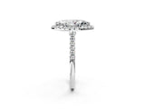 White gold Marquise Cut Halo Pave Diamond Engagement Ring with Four-Prong Setting_10