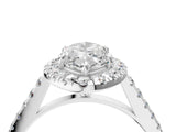 White gold Marquise Cut Halo Pave Diamond Engagement Ring with Four-Prong Setting_12