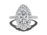White gold Marquise Cut Halo Pave Diamond Engagement Ring with Four-Prong Setting_8