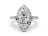 White gold Marquise Cut Halo Pave Split Shank Prong Setting Ring_31