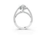 White gold Marquise Cut Halo Pave Split Shank Prong Setting Ring_34