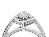 White gold Marquise Cut Halo Pave Split Shank Prong Setting Ring_35