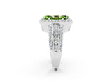 White gold Marquise Cut Halo Peridot Ring with Round  Split Shank and Prong Setting_14