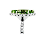 White gold Marquise Cut Halo Round Diamond Pavé Band Four-Prong Ring_5
