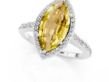 White gold Marquise Cut Halo Round Diamond Pavé Band with Four-Prong Setting_1