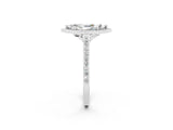White gold Marquise Cut Halo Round Diamond Pavé Band with Four-Prong Setting_2