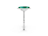 White gold Marquise Cut Halo Round Diamond Pavé Band with Four-Prong Setting_2