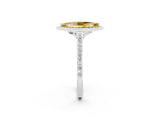 White gold Marquise Cut Halo Round Diamond Pavé Band with Four-Prong Setting_2