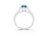 White gold Marquise Cut Halo Round Diamond Pavé Band with Four-Prong Setting_3