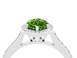 White gold Marquise Cut Halo Round Diamond Pavé Band with Four-Prong Setting_4