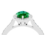 White gold Marquise Cut Halo Round Diamond Pavé Band with Four-Prong Setting_4