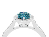 White gold Marquise Cut Halo Round Diamond Pavé Band with Four-Prong Setting_4