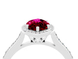 White gold Marquise Cut Halo Round Diamond Pavé Band with Four-Prong Setting_4