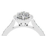 White gold Marquise Cut Halo Round Diamond Pavé Band with Four-Prong Setting_4