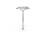 White gold Marquise Cut Halo Round Diamond Pavé Band with Four-Prong Setting_5