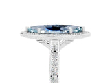 White gold Marquise Cut Halo Round Diamond Pavé Band with Four-Prong Setting_5