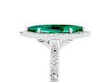 White gold Marquise Cut Halo Round Diamond Pavé Band with Four-Prong Setting_5