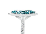 White gold Marquise Cut Halo Round Diamond Pavé Band with Four-Prong Setting_5