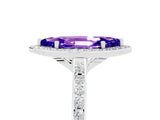 White gold Marquise Cut Halo Round Diamond Pavé Band with Four-Prong Setting_5