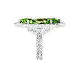 White gold Marquise Cut Halo Round Diamond Pavé Band with Four-Prong Setting_5