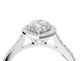 White gold Marquise Cut Halo Round Diamond Pavé Band with Four-Prong Setting_7