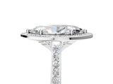 White gold Marquise Cut Halo Round Diamond Pavé Band with Four-Prong Setting_8